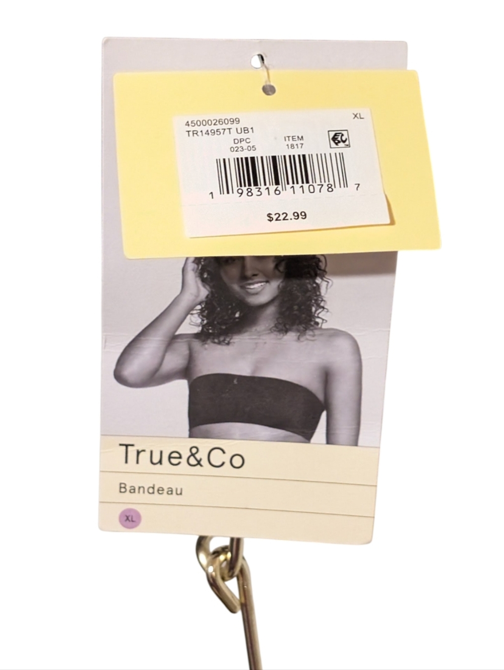 ✨ NWT True & Co Everybody Bandeau Bra XL Black Convertible Strapless  ✨ - Picture 8 of 8
